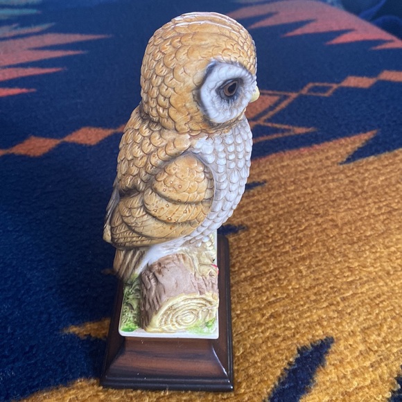 VTG Japanese Owl on Log with Mushrooms. Ceramic. No Chips. 5” x 7.5” - Picture 7 of 10
